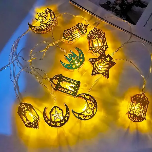 سعر ومواصفات 10 مصابيح LED بطول 5 اقدام من كيمووت خيالية بوضعين للبطارية ابيض دافئ مصباح رمضان اسلامي اضواء زينة العيد جنية على شكل نجمة وقمر للاماكن الداخلية والمنزل والحديقة واعياد الميلاد عدد 1 (B0CQG6CXTB) على Amazon EG