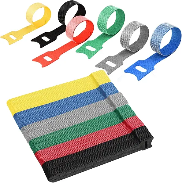 سعر ومواصفات 120pcs Reusable Cable Ties, 5.9 Inch/15 cm Long Hook and Loop Nylon Cable Tidy in 6 Colours, Adjustable Wire Organiser, Cable Management Straps for Home & Office (B0G6Y9TGMQ) على Amazon EG