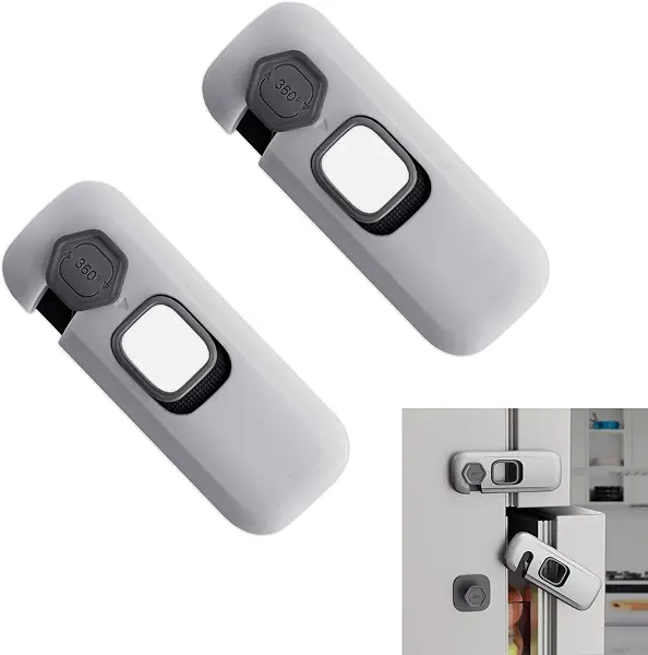 سعر ومواصفات 2Pcs Fridge Lock, Easy to Install Fridge Locks for Children, Fridge Locks No Tools Need or Drill, Fridge Child Lock Apply to Max 1 inch(25mm) Sealing Strip (Grey) (B0DG5QLK3J) على Amazon EG