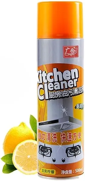 سعر ومواصفات 500ml Foam Grease Cleaner Spray, Strong Degreaser for Kitchen Oven and Stove, Multi Surface Cleaning Foam for Cookware, Tiles and Bathroom with Fresh Lemon Fragrance (B0GTR3SR5G) على Amazon EG