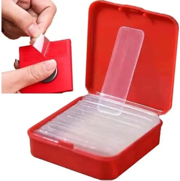 سعر ومواصفات 60 قطعة ملصقات مزدوجة الجوانب شفافة، أحمر (B0C3RF5RN1) على Amazon EG
