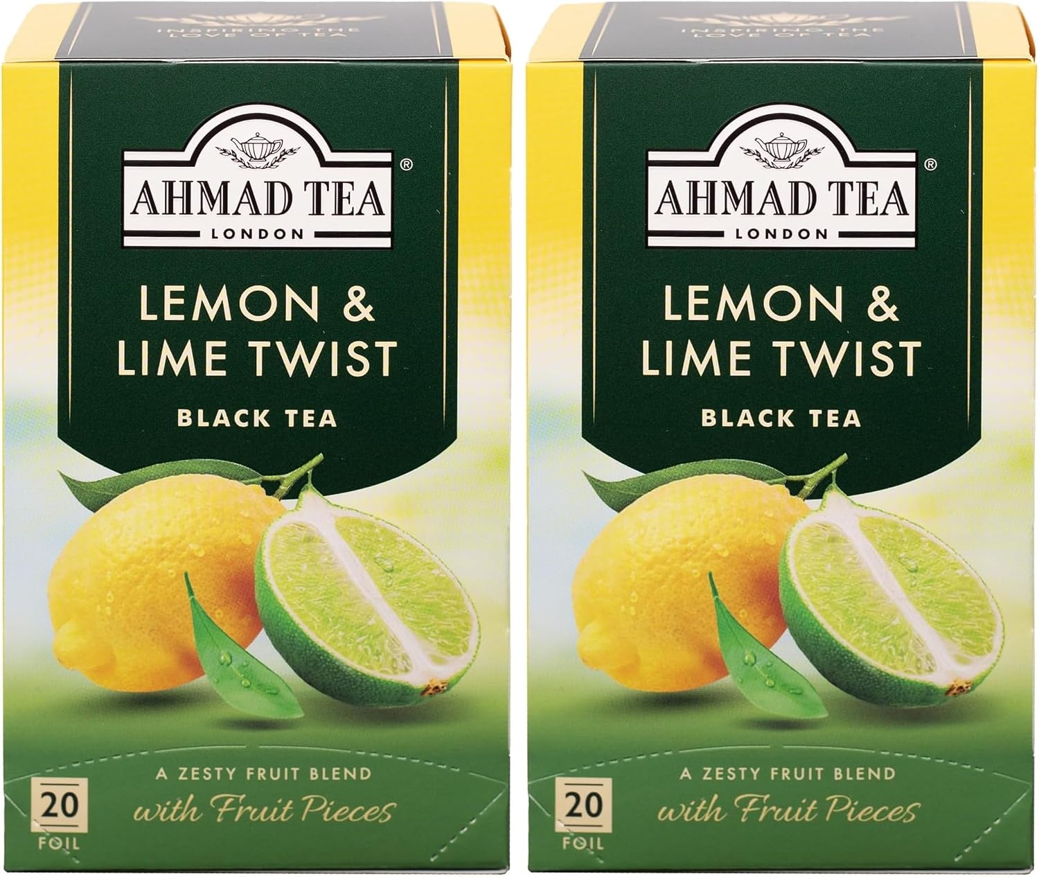 سعر ومواصفات Ahmad Tea with lemon and lime twist fruit flavor 20 bags (Pack of 2) (B0DDQ4PVGW) على Amazon EG