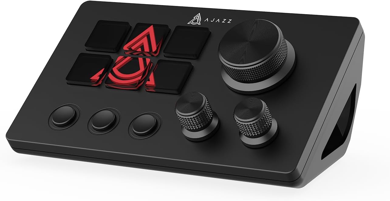 سعر ومواصفات AJAZZ AKP03E Wired Macro Keypad Stream Controller Deck, Gaming Shortcut Keyboard with 6 Programmable Keys, Customizable Visual AI Pad USB Soundboard for YouTube, Desk Office Setup, Laptop, PC, Black (B0GL5H83QX) على Amazon EG