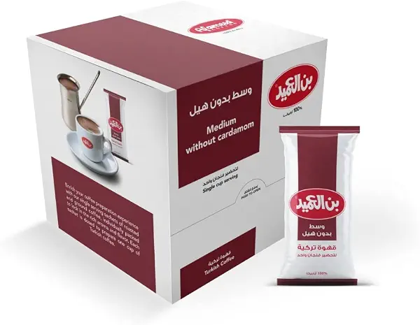 سعر ومواصفات Al-ameed turkish coffee medium 8gm - set of 24 pack (B09QJWS92W) على Amazon EG