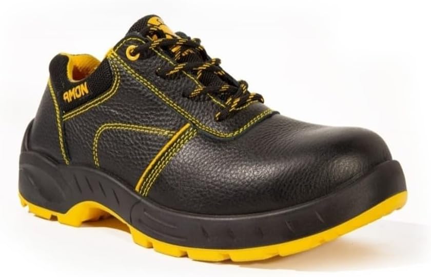 سعر ومواصفات AMOUN TS101-40 Mid-Ankle Low-Cut Safety Shoe for Men, Size 40, Black/Yellow (B0HJJSP1B3) على Amazon EG