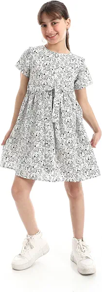 سعر ومواصفات Andora girls Crew Neck Patterned Casual Dress (pack of 1) (B0GQ9M7BXW) على Amazon EG