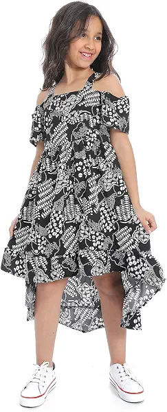 سعر ومواصفات Andora girls Off-Shoulders Self Pattern Casual Dress (pack of 1) (B0F48YWLXL) على Amazon EG