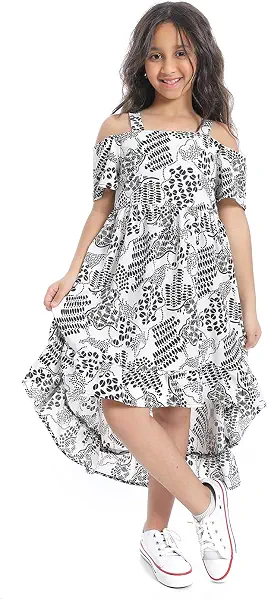 سعر ومواصفات Andora girls Off-Shoulders Self Pattern Casual Dress (pack of 1) (B0F48YZ7Z1) على Amazon EG