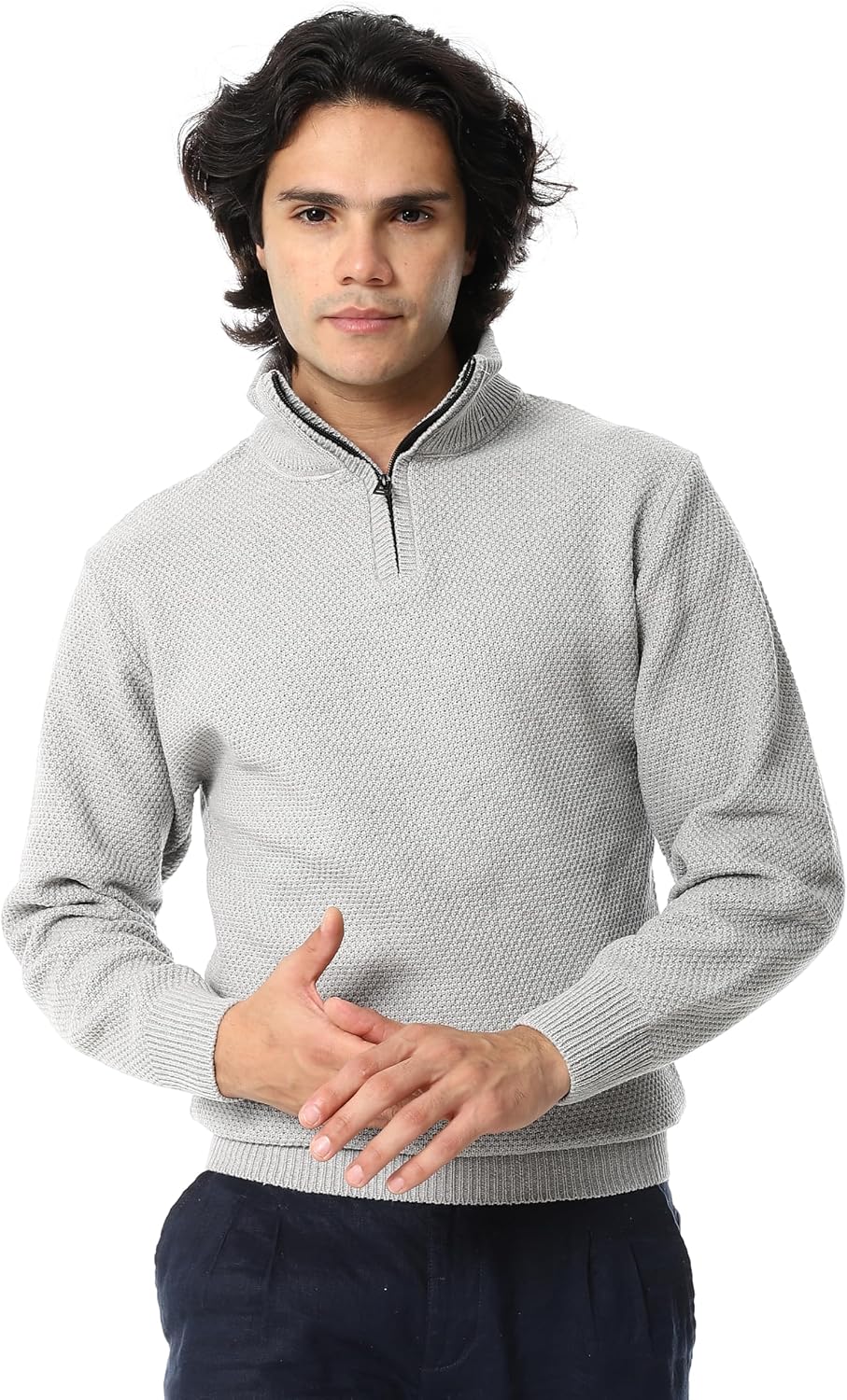 سعر ومواصفات اندورا Andora mens Half-Zipper Long Sleeves Knitted Sweater Pullover Sweater (pack of 1) (B0FH5DLR3R) على Amazon EG