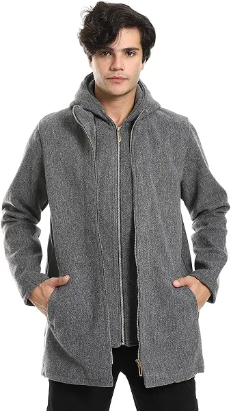 سعر ومواصفات Andora Mens Multi Zippers Hooded Gokh 36W24M30312 Wool Coat (pack of 1) (B0CQVPM623) على Amazon EG