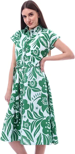 سعر ومواصفات Andora womens Floral Printed Short Sleeves Dress (pack of 1) (B0DWXZKR8J) على Amazon EG