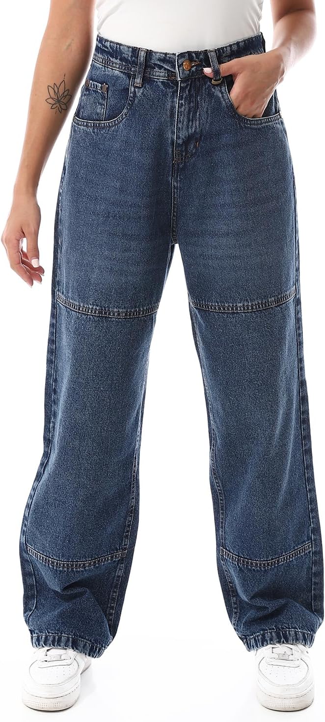 سعر ومواصفات Andora Womens Stone Wash Wide Leg Jeans Pants Pants (pack of 1) (B0DHQSK4YB) على Amazon EG