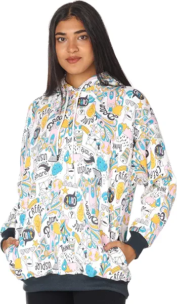 سعر ومواصفات Andora Womens Sweatshirt Printed Oversized Hoodie 36w24w30305 (B0CHQJ3G92) على Amazon EG