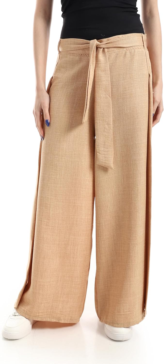 سعر ومواصفات اندورا Andora Womens Wide Leg With Waist Belt Pants (pack of 1) (B0GQ9P5TLD) على Amazon EG