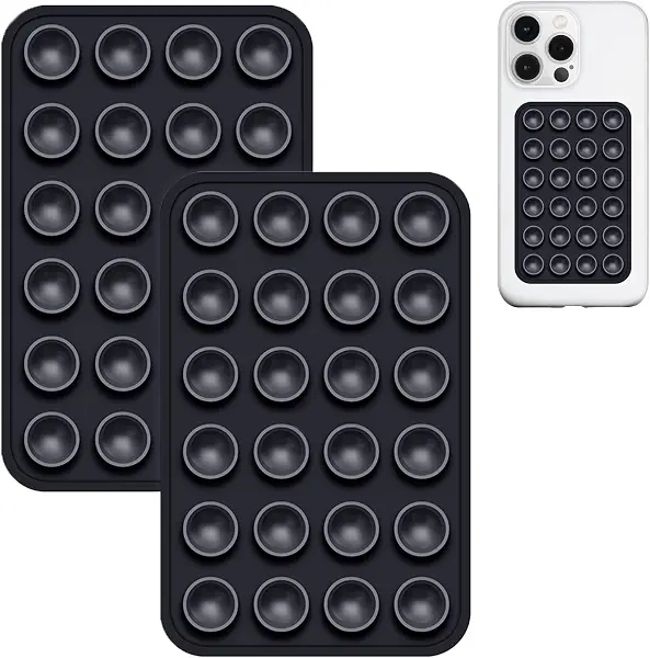 سعر ومواصفات Anteel 2 Pack Silicone Suction Phone Case Mount, Non Slip Sticky Phone Grip for Cellphone, Silicon Adhesive Suction Cup Phone Mount, Strong Grip Holder for Selfies and Videos (Black) (B0D812TL9P) على Amazon EG