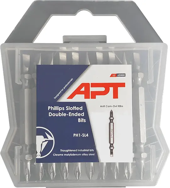 سعر ومواصفات Apt رؤوس مفك براغي فيليبس مشقوقة مزدوجة الاطراف PH2-SL6، 65 ملم (AH2061002216) (B0CVJ41L7W) على Amazon EG