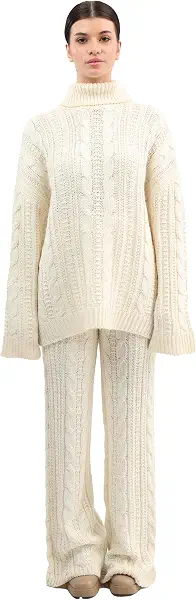 سعر ومواصفات ايه اس تي كيه ASTK Womens Cable flared tricot Pants (pack of 1) (B0DK5DSYXJ) على Amazon EG