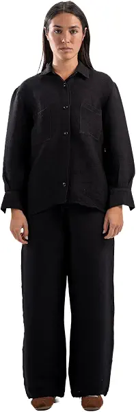 سعر ومواصفات Astk Womens Long Sleeve Shirt Plain Linen (B0GPRL3YBJ) على Amazon EG