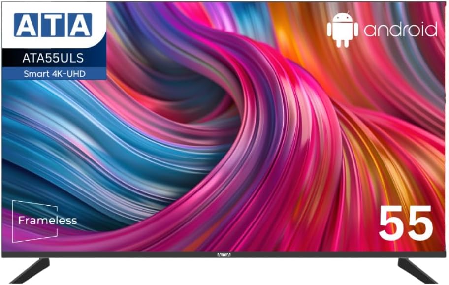 سعر ومواصفات ATA تلفزيون LED ذكي بدون اطار بدقة 4 كيه الترا اتش دي مقاس 55 بوصة - ATA55ULS (B0HJ3Z8K14) على Amazon EG
