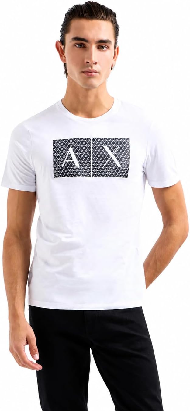 سعر ومواصفات ايه | اكس ارماني اكستشانج AX Armani Exchange mens Crew Quited Logo Tee T-Shirt (B0775FYT7G) على Amazon EG
