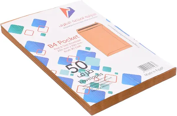 سعر ومواصفات B4 High Quality Peel-Off and Resealable Kraft Paper Envelopes, Set of 50 Sheets for Office from International, Brown, 350x250 mm, 90 grams per square meter (B0CHJHHMB3) على Amazon EG
