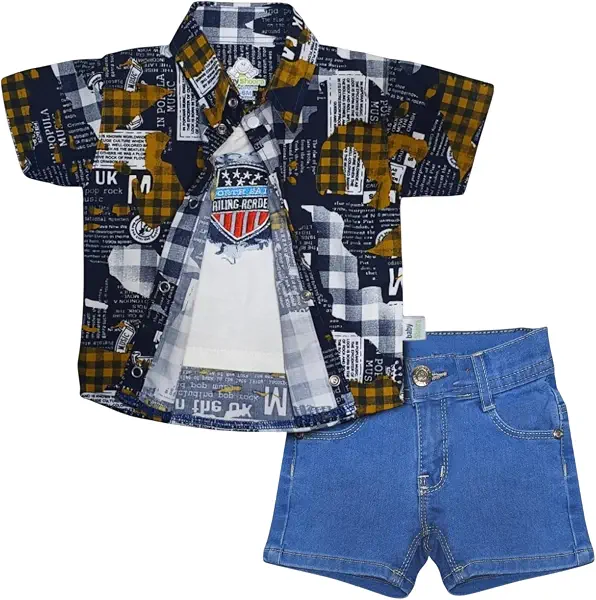 سعر ومواصفات Baby Shoora Boys Cotton Set Of 2 Pieces Half Sleeves Shirt&Short Set Of 2 Pieces Half Sleeves Shirt&Short (pack of 2) (B0DZ2F971Y) على Amazon EG