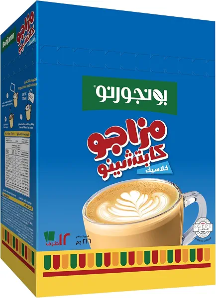 سعر ومواصفات Bonjorno Mazago Cappuccino 18g (B0GD6VKRD1) على Amazon EG