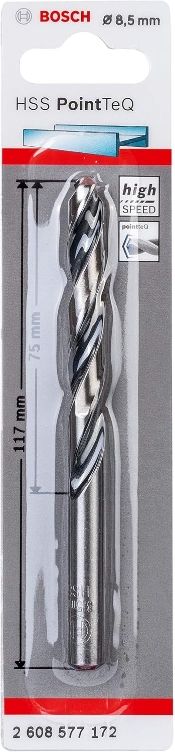 سعر ومواصفات Bosch 2608577172 HSS PointTeQ Metal Drill Bit, 8.5 mm Diameter (2608577172) على Amazon EG