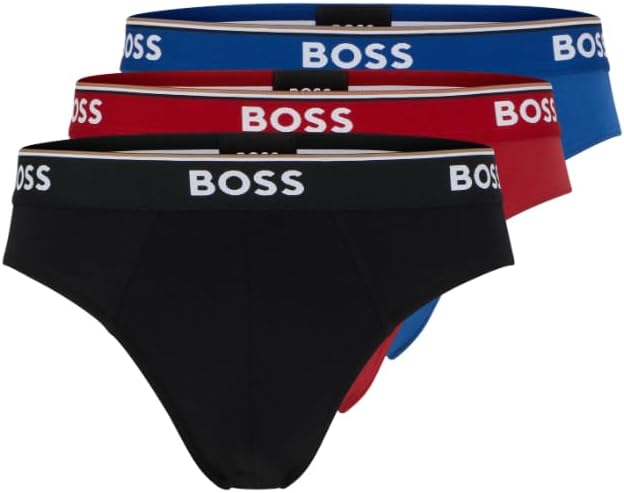 سعر ومواصفات هوغو بوس BOSS Men's 3-Pack Classic Regular Fit Stretch Briefs, Red/Navy/Black, M (B01MZGG3VR) على Amazon EG