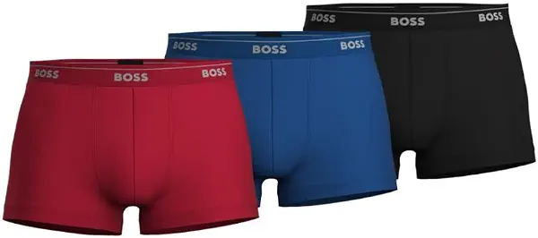 سعر ومواصفات BOSS Men's 3-Pack Cotton Trunk, New Red/Blue/Black, M (B01N5VRU8U) على Amazon EG