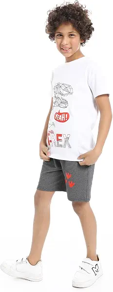 سعر ومواصفات Caesar Boys Boys printed cotton T-Shirt With Short Set Boys printed cotton T-Shirt With Short Set (B0DXF7GZPN) على Amazon EG