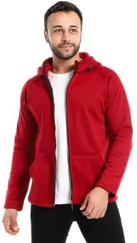 سعر ومواصفات Caesar Mens Hooded Neck Hoodie Long Sleeve Mens Plain Hoodie With Front Pockets And Through Zipper (B0BGSNFLCG) على Amazon EG