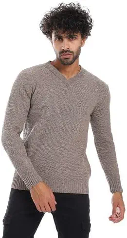 سعر ومواصفات Caesar Mens V-neck Pullover Long Sleeve Wool Mens Pullover With V Neck (B0CLVNT8CY) على Amazon EG