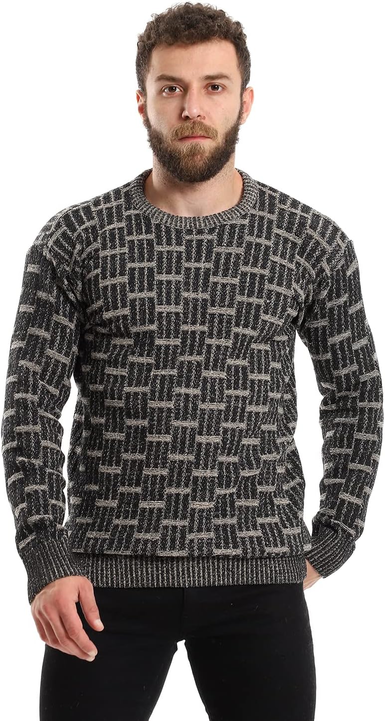 سعر ومواصفات CAESAR - سيزر CAESAR Mens Wool Mens Pullover With squares weave Pullover (B0BD4WNL2B) على Amazon EG