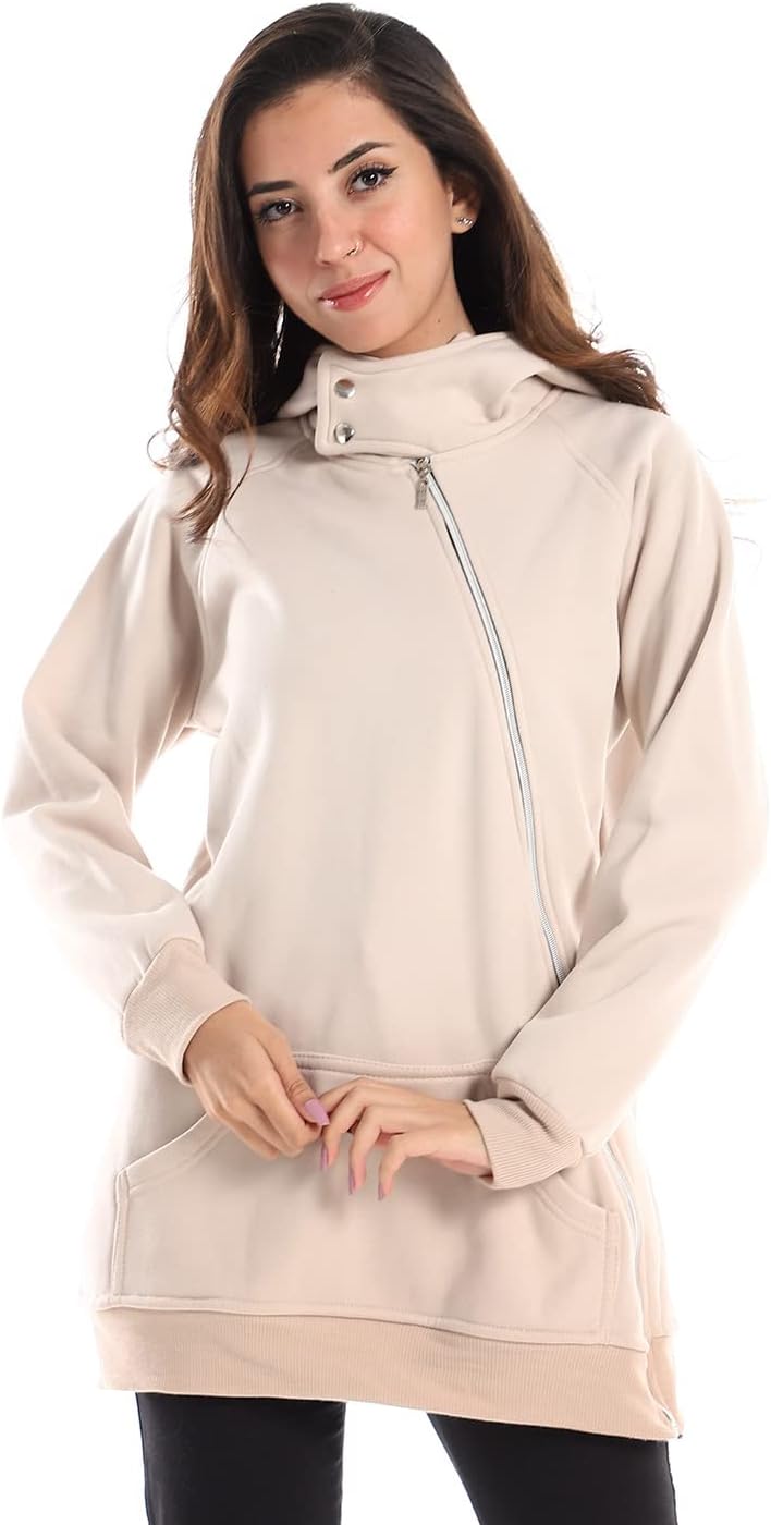 سعر ومواصفات CAESAR Womens CAESAR Woman Hoodie With Side Zipper And High Neck Hoodie (B0BD4YW1R4) على Amazon EG
