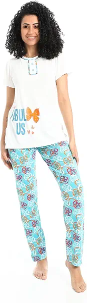 سعر ومواصفات Caesar Womens CAESAR Women's summer half-sleeves pajamas with chest prints CAESAR Women's summer half-sleeves pajamas with chest prints (B0F443VXH4) على Amazon EG