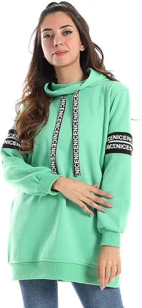 سعر ومواصفات CAESAR Womens Woman Hoodie With Printed Tape And Zipperon Two Arms Hoodie (B0BD4VXF1Z) على Amazon EG