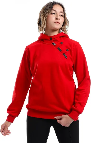 سعر ومواصفات CAESAR Womens Women Closed Hoodie WithZipper And Buttons hoodie (pack of 1) (B0CL354SQ1) على Amazon EG