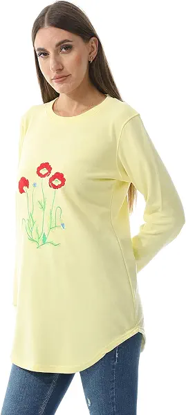 سعر ومواصفات CAESAR Womens Women Embroidery T- Shirt Women Embroidery T- Shirt (B0DDKJLJJP) على Amazon EG