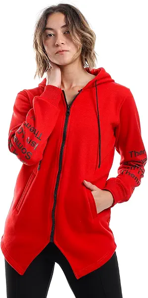سعر ومواصفات CAESAR Womens Women Hoodie With Front Zipper And Printed Sleeves hoodie (pack of 1) (B0CL36512B) على Amazon EG