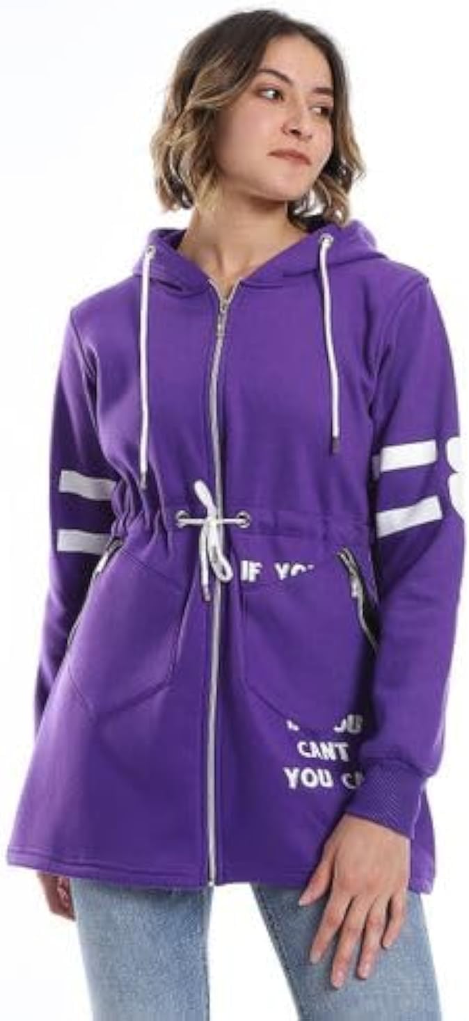 سعر ومواصفات CAESAR - سيزر CAESAR Womens Women Hoodie With Front Zipper And Printed Sleeves Hoodie With Zipper (pack of 1) (B0CLVPYQJ4) على Amazon EG