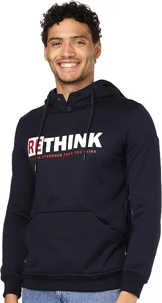 سعر ومواصفات CAESAR - سيزر CAESAR Mens Mens Printed Rethink Hoodie With Front Pockets HOODIE (B0BGTC56PJ) على Amazon EG