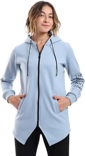 سعر ومواصفات CAESAR - سيزر CAESAR Womens Women Hoodie With Front Zipper And Printed Sleeves hoodie (pack of 1) (B0CL3529M2) على Amazon EG