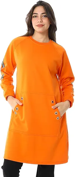 سعر ومواصفات CAESAR - سيزر CAESAR Womens Women Long Closed Hoodie With Tape On Sleeves Hoodie (B0DK785XPD) على Amazon EG