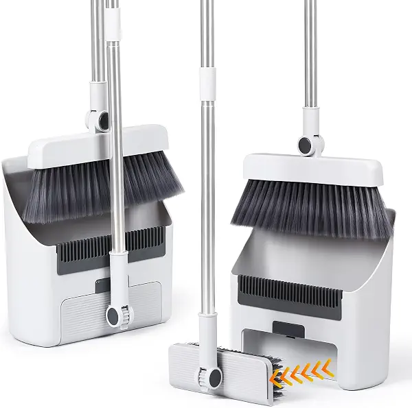 سعر ومواصفات CIWEI Broom with Dustpan Combo Set, Brooms for Sweeping Indoor and Outdoor 3 in 1 Long Handle Broom and Dustpan Set Push Broom Heavy-Duty for Home Cleaning Bathroom Kitchen (B0CR9NHYD9) على Amazon EG