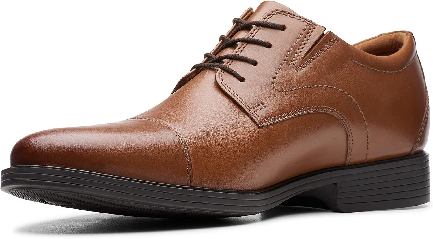 سعر ومواصفات Clarks mens Whiddon Cap Oxford, Dark Tan Leather - 44.5 EU (B083FRJYRF) على Amazon EG