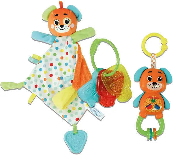 سعر ومواصفات Clementoni 17804 Baby Set-Puppy-Doudou, Chewy Keys and Rattle, Toddler, Early Years, Infant, New Born Gift 0 Months, Sensory Learning Toys, Stroller Pendant, Made in Italy (B0BSR98GC8) على Amazon EG