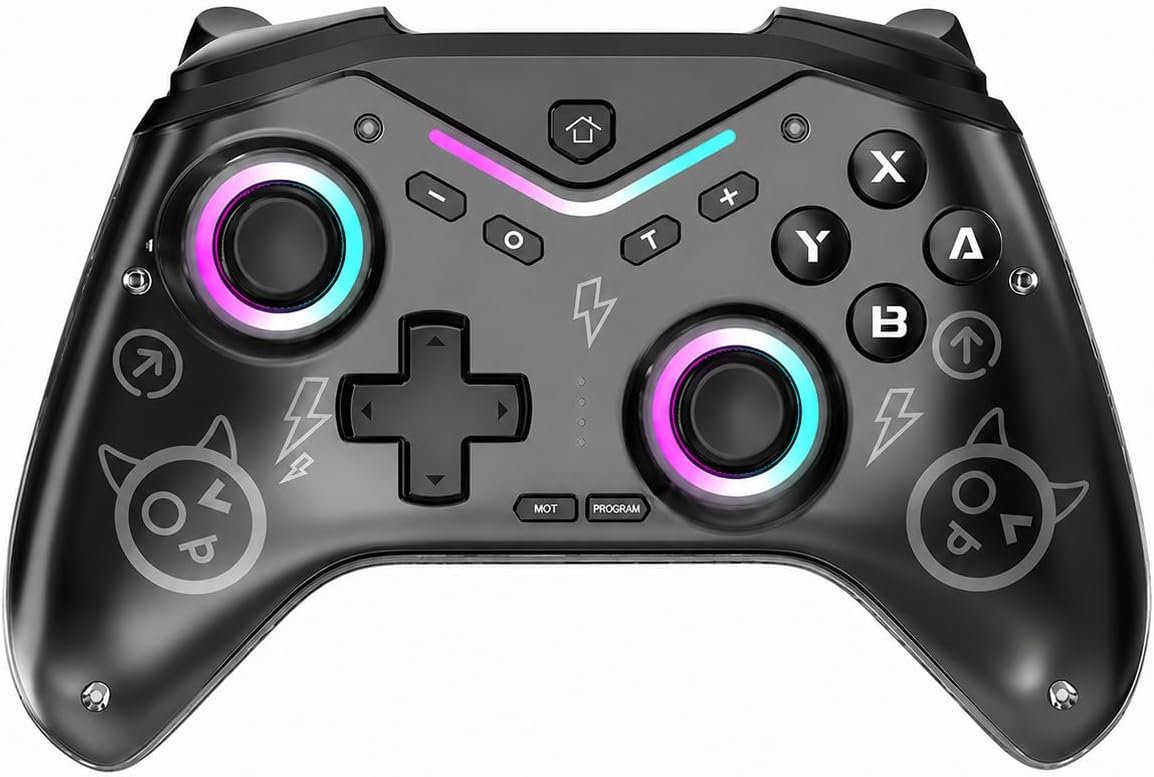 سعر ومواصفات CM-619 Bluetooth & USB-C Gaming Controller for Nintendo Switch, Steam, iOS, Android Hall Effect Joysticks, 6-Axis Gyroscope, RGB Lighting, No Drift (B0HHK9FFZ8) على Amazon EG