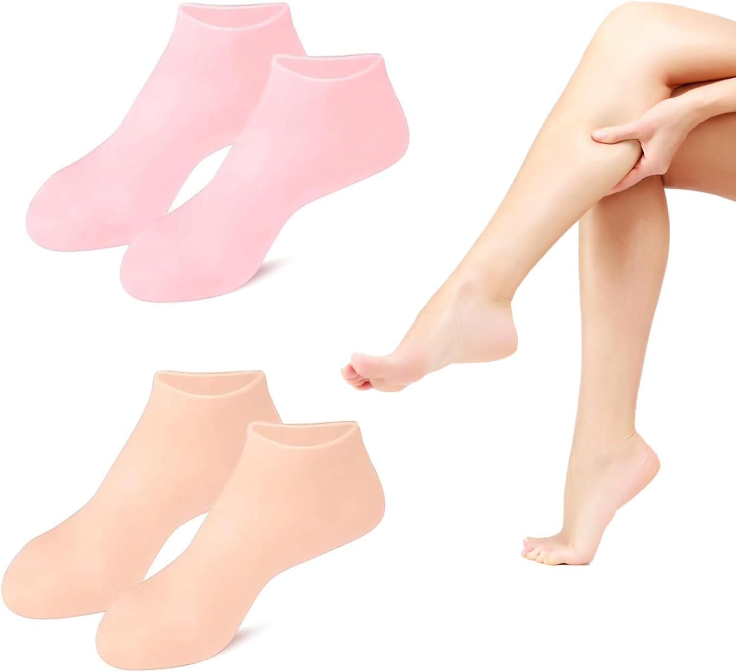 سعر ومواصفات Comioke 2 Pairs Silicone Moisturizing Non-slip Elastic Moisturizing for Women Spa Pedicure and Softening Rough Skin, Moisturizing Foot (B0CWVBJ72Q) على Amazon EG
