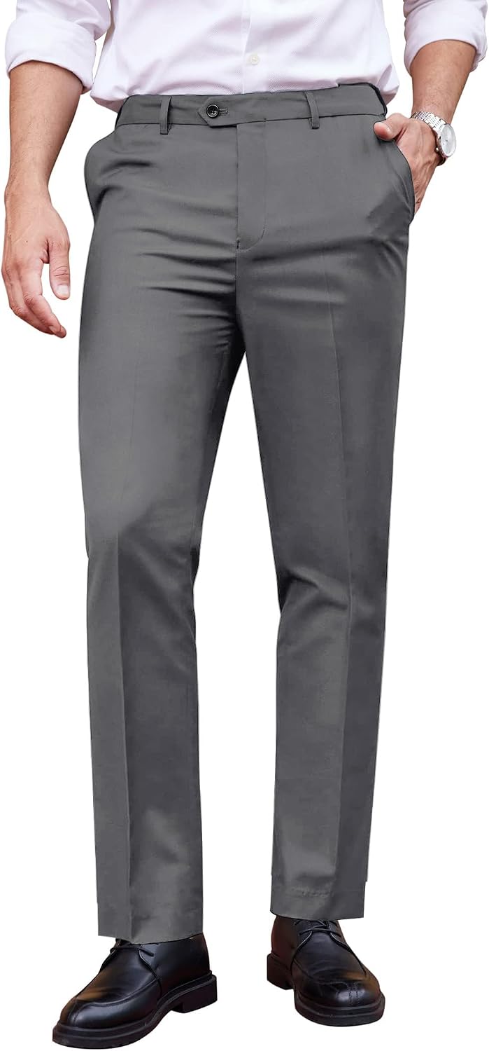 سعر ومواصفات Coofandy Men's Classic Fit Dress Pant Flat Front Straight Casual Pants (B0B7WD169T) على Amazon EG